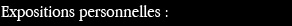 Expositions Personnelles